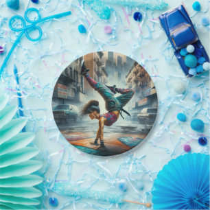 Prato De Papel Breakdancer Women in action Silhout Nova Iorque