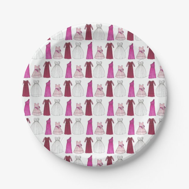 Prato De Papel Brigada do Partido Bridal Bridesmaid Flowergirl (Frente)