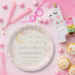 Prato De Papel Brilhe Brilhe Estrela Pequena Primeiro Aniversário