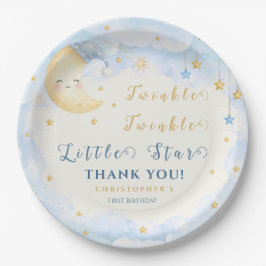 Prato De Papel Brilhe Brilhe Estrela Pequena Primeiro Aniversário