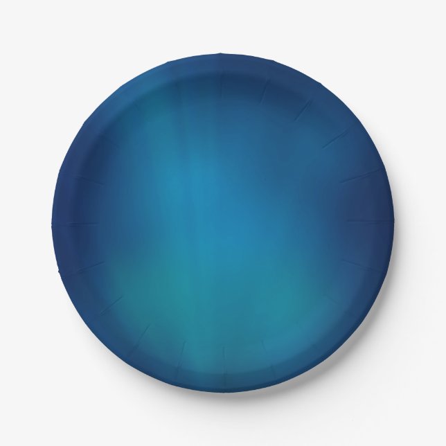 Prato De Papel Brilho Azul Profundo Subaquático (Frente)