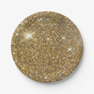 Prato De Papel Brilho Dourado luxuoso - imagem impressa