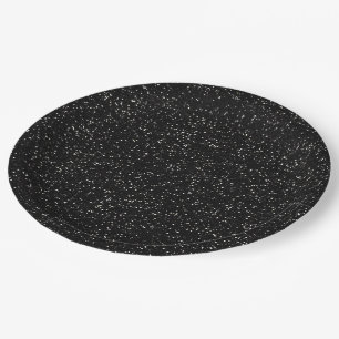 Prato De Papel Brilho preto & de prata Sparkly