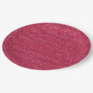 Prato De Papel Brilho Rosa e Prata Brilhante