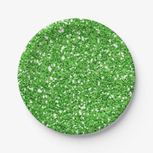 Prato De Papel Brilho Verde Brillante Glitter Glam Festa Personal
