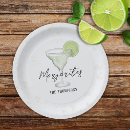 Prato De Papel Brincadeira Aquarela Margarita Cocktail Beber
