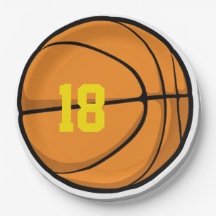 Prato De Papel Brincadeira de Jogador de Basquete Número de Anive