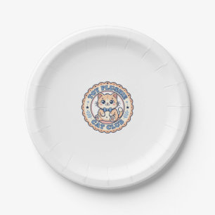 Prato De Papel Brinquedo de Pelúcia Gato Camiseta de Gato Fofo De