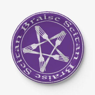 Prato De Papel Brise Seitan Vegan Pentagram (versão leve)
