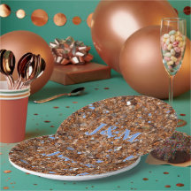 Bronze de vidro de ouro com Iniciais