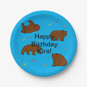Prato De Papel Brown Bears Birthday