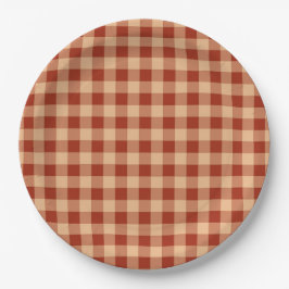 Prato De Papel Brown Checkered Gingham Pattern