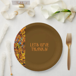 Prato De Papel Brown deixa a família reunindo Obrigados felizes d