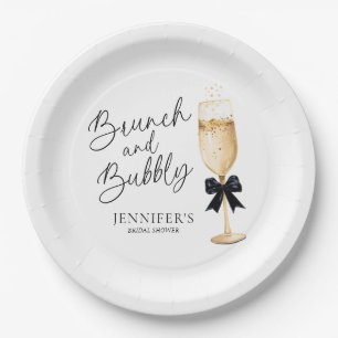 Prato De Papel Brunch e Bubbly Elegantes