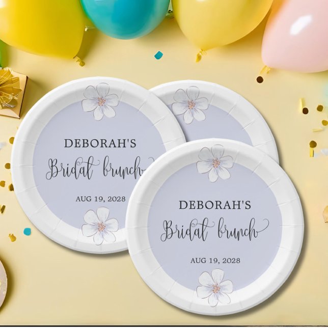 Prato De Papel Brunch Floral Romântico Lilac (Criador carregado)