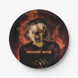 Prato De Papel bruxa má com abóbora. Dia das Bruxas