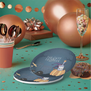 Prato De Papel Bruxa Pequena Festa de Halloween Personalizada