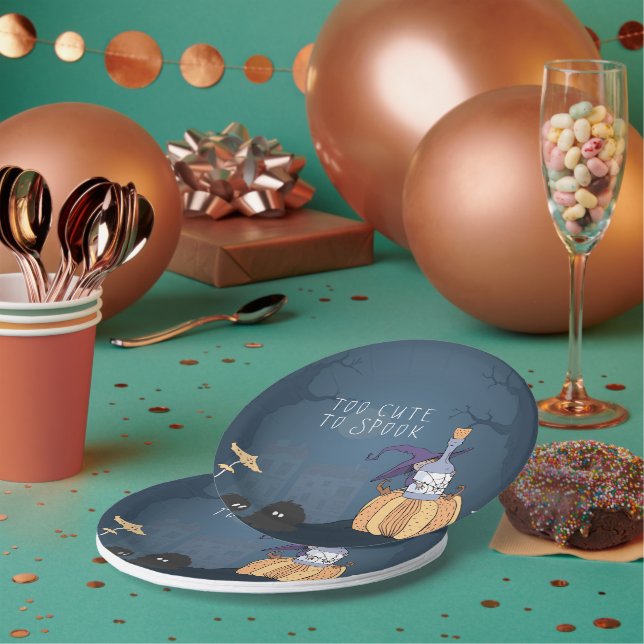 Prato De Papel Bruxa Pequena | Festa de Halloween Personalizada (Múltiplo)