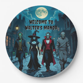 Prato De Papel Bruxa, Vampiro, Drácula e Festa Múmia do Halloween