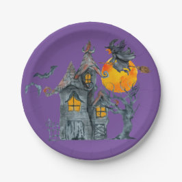 Prato De Papel bruxas assustadas temem a Prata de Papel Halloween