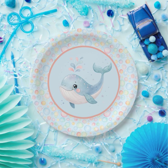 Prato De Papel Bubbles & Fins Children's Birthday Bubbles (Festa)