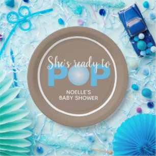 Prato De Papel Bublegum Azul Ela está pronta para Pop