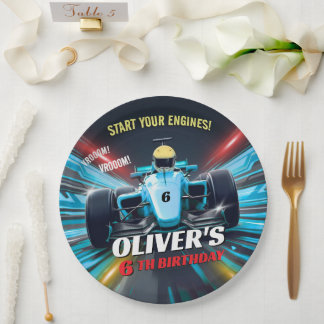 Prato De Papel Bue Grand Prix Racing Car Birthday