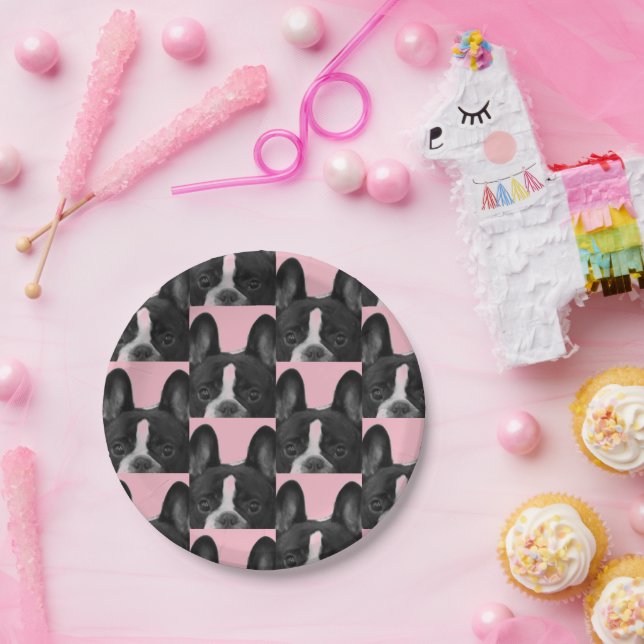 Prato De Papel Buldogue Francês Rosa 4Melissa (Festa)