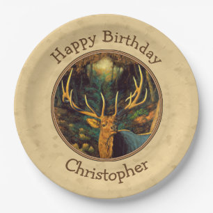 Prato De Papel Bull Elk Autumn Yellow