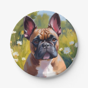 Prato De Papel Bulldog Francês   Pintura de Cachorro