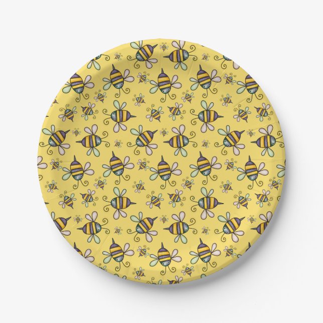 Prato De Papel Bumble Bee Pattern (Frente)
