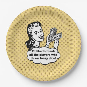 Prato De Papel Bunco que retro engraçado amarelo eu gostaria de