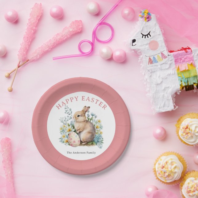 Prato De Papel Bunny & Floral Egg (Festa)
