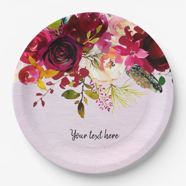 Prato De Papel Buquê de flores para todas as ocasiões (Frente)