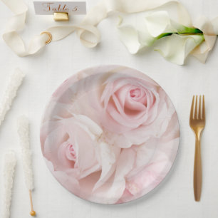 Prato De Papel Buquê Elegante de Rosas Rosa Vintage