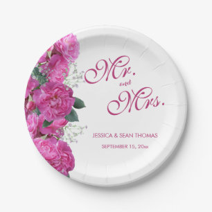 Prato De Papel Buquê Floral Romântico Casamento