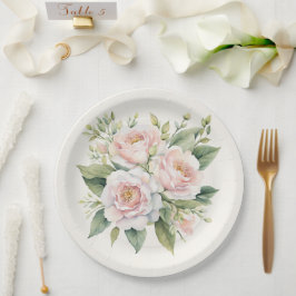 Prato De Papel Buquê Rosa Rosa Cor-de-Cobra-Rosa Esbranquiçada