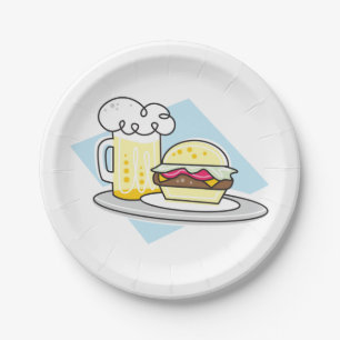 Prato De Papel Burger E Cerveja