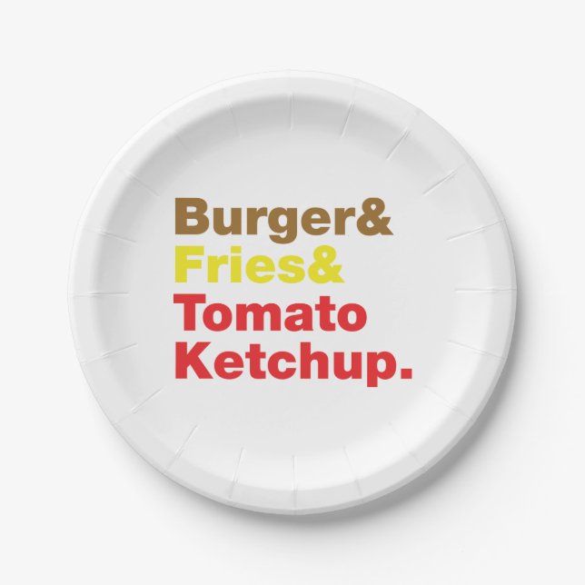 Prato De Papel Burger & Fries & Tomato Ketchup. (Frente)