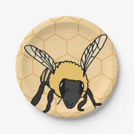 Prato De Papel Buzzing Bee Honeycomb Beehive