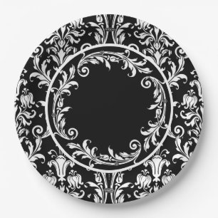 Prato De Papel Cabeças Brancas Negras Brancas Personalizam
