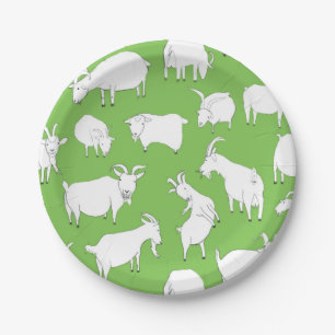 Prato De Papel Cabras que jogam - verde