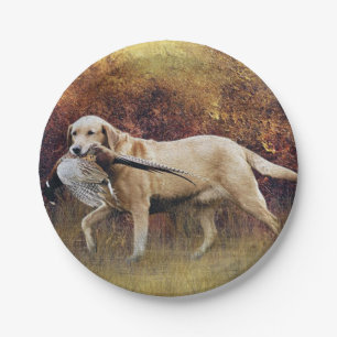 Prato De Papel Caça ao faisão, Tapeçaria de Outono Metal Print Co