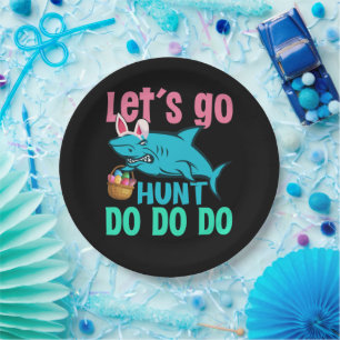 Prato De Papel Caça De Ovo De Páscoa Com Coelho Azul