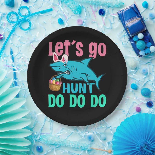 Prato De Papel Caça De Ovo De Páscoa Com Coelho Azul (Festa)