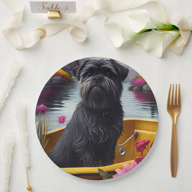 Prato De Papel Cachorro Affenpinscher sobre um remo: Uma aventura (Casamento)