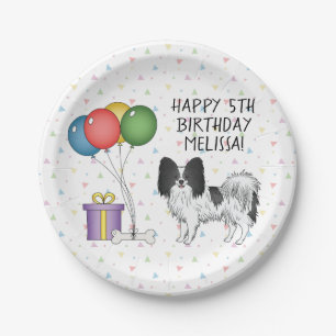Prato De Papel Cachorro Branco E Negro - Aniversário