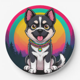 Prato De Papel Cachorro de Desenho Animado Divertido