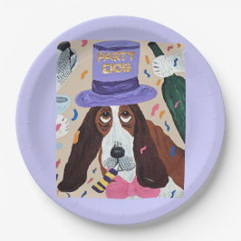 Prato De Papel Cachorro de Festa Basset Hound