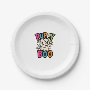 Prato De Papel Cachorro de Halloween Boo